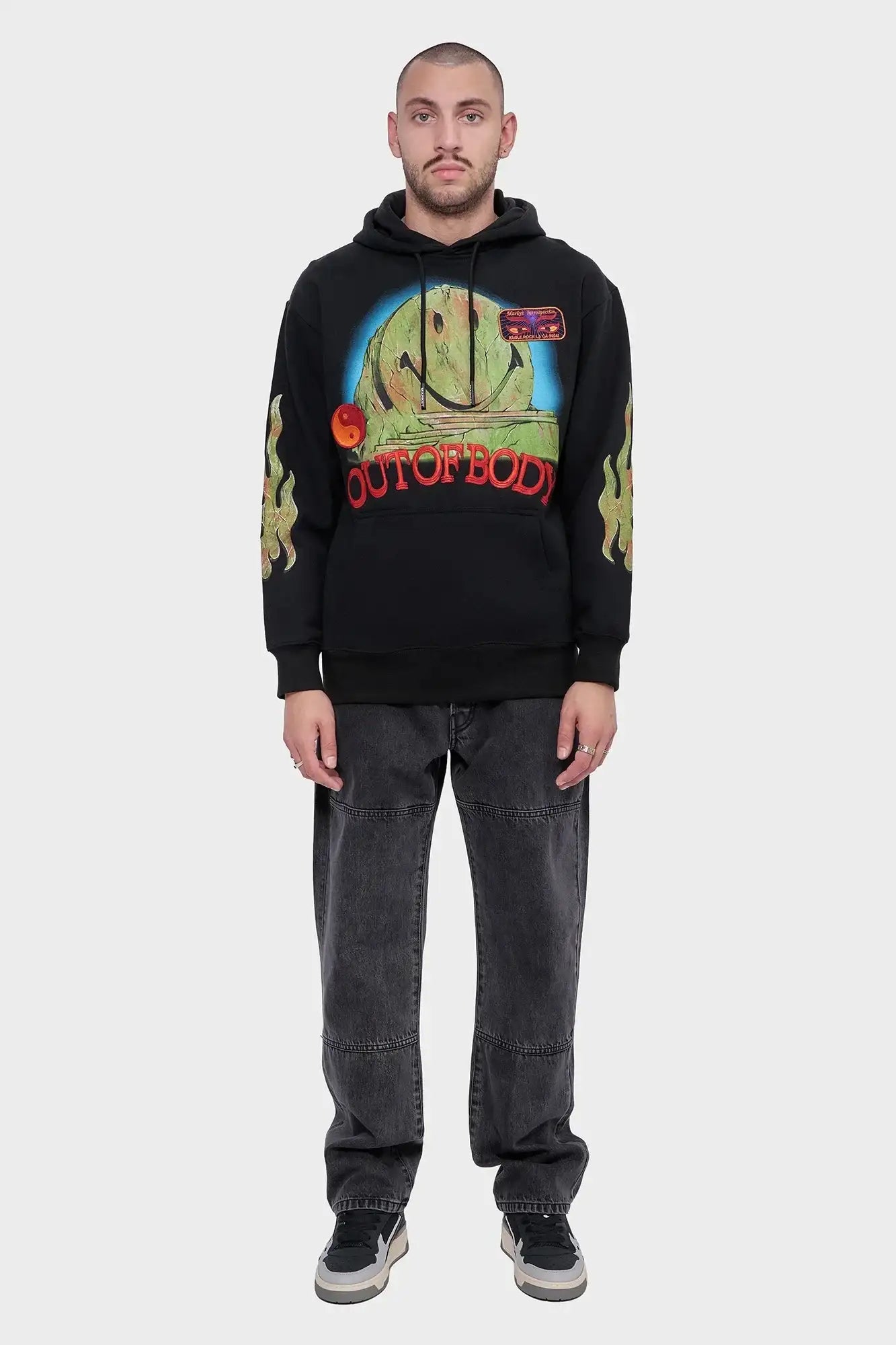 meskie#@Bluza SMILEY OUT OF BODY сzarna