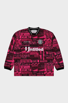 Bluza typu long sleeve w odcieniach różu i czerni z nadrukiem tekstowym streetwear