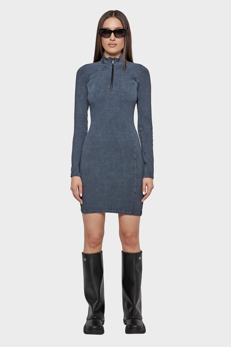 Dress HALF ZIP JERSEY DRESS gray