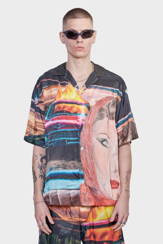 meskie#@Koszula SHORTSLEEVE multikolorowa