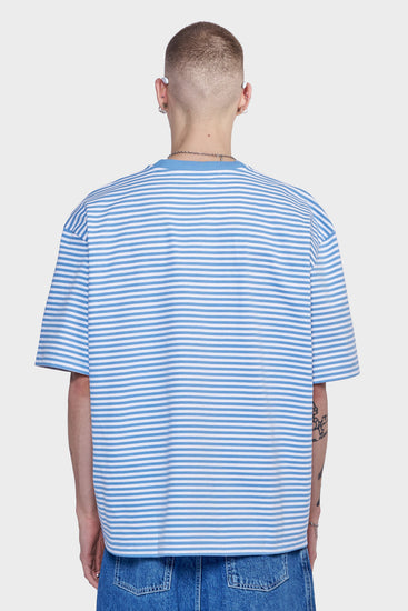 meskie#@Koszulka OVER T-SHIRT niebiesko-biała