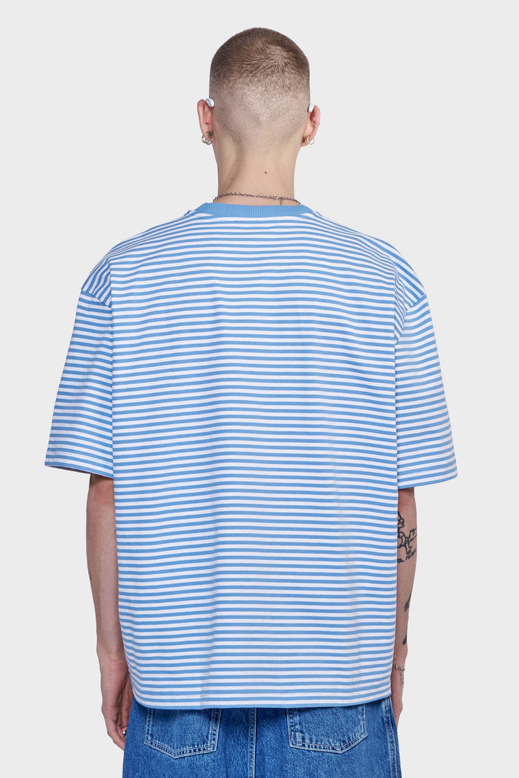 meskie#@Koszulka OVER T-SHIRT niebiesko-biała