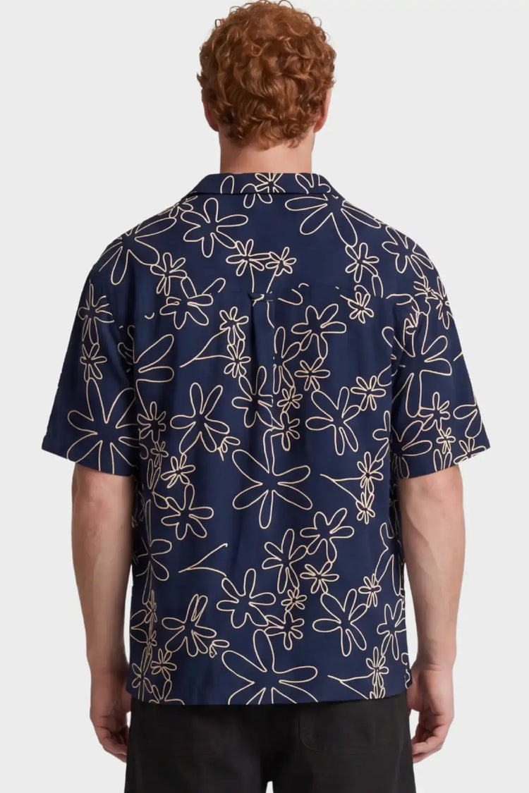T-shirt PEER EMBROIDERY REGULAR navy blue
