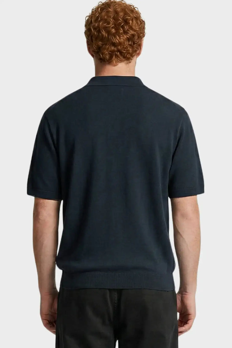 Polo SEA COTTON LINEN SS POLO granatowa