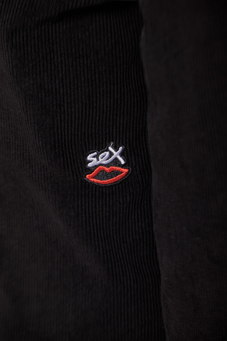 SEX LOGO EMBROIDERED pants black