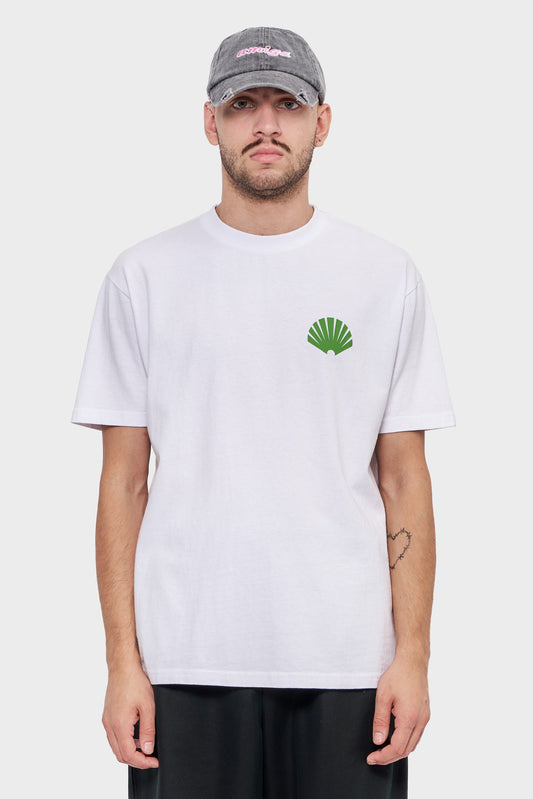 meskie#@Koszulka LOGO TEE biało-zielona