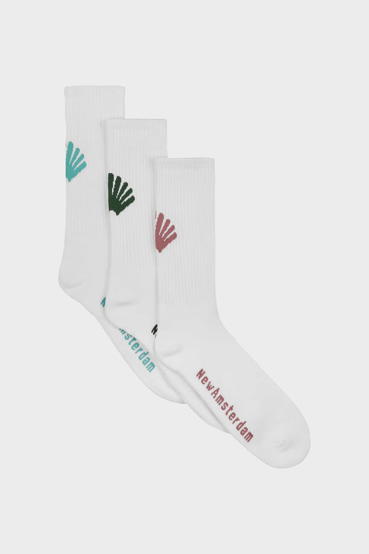 LOGO SOCKS 3 PACKS white socks