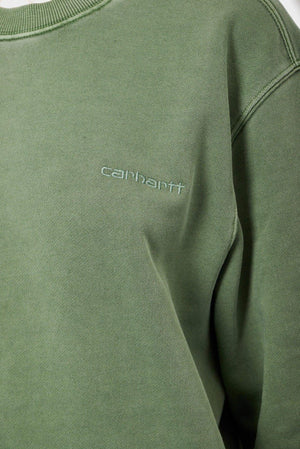 Zielona bluza Carhartt WIP z haftowanym logo na piersi, bawełniana odzież streetwear