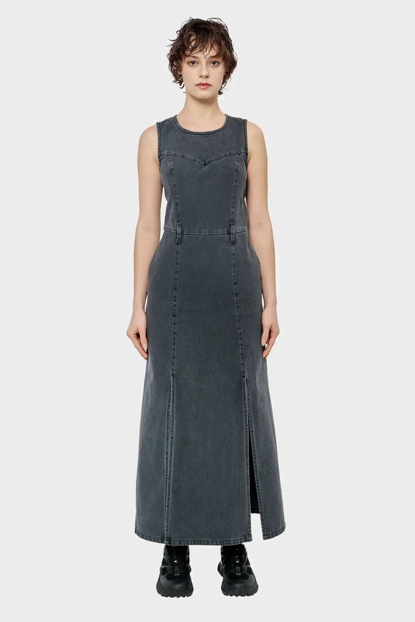 MAXI DRESS dress gray