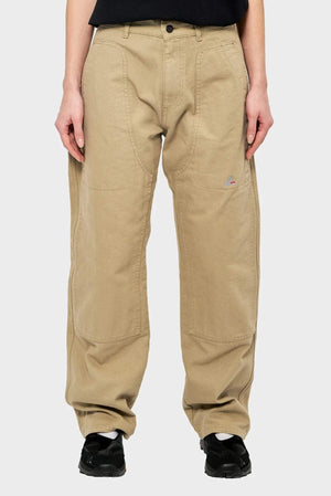 beżowe spodnie cargo unisex z prostą nogawką, duże kieszenie, streetwear