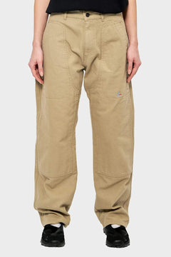 beżowe spodnie cargo unisex z prostą nogawką, duże kieszenie, streetwear