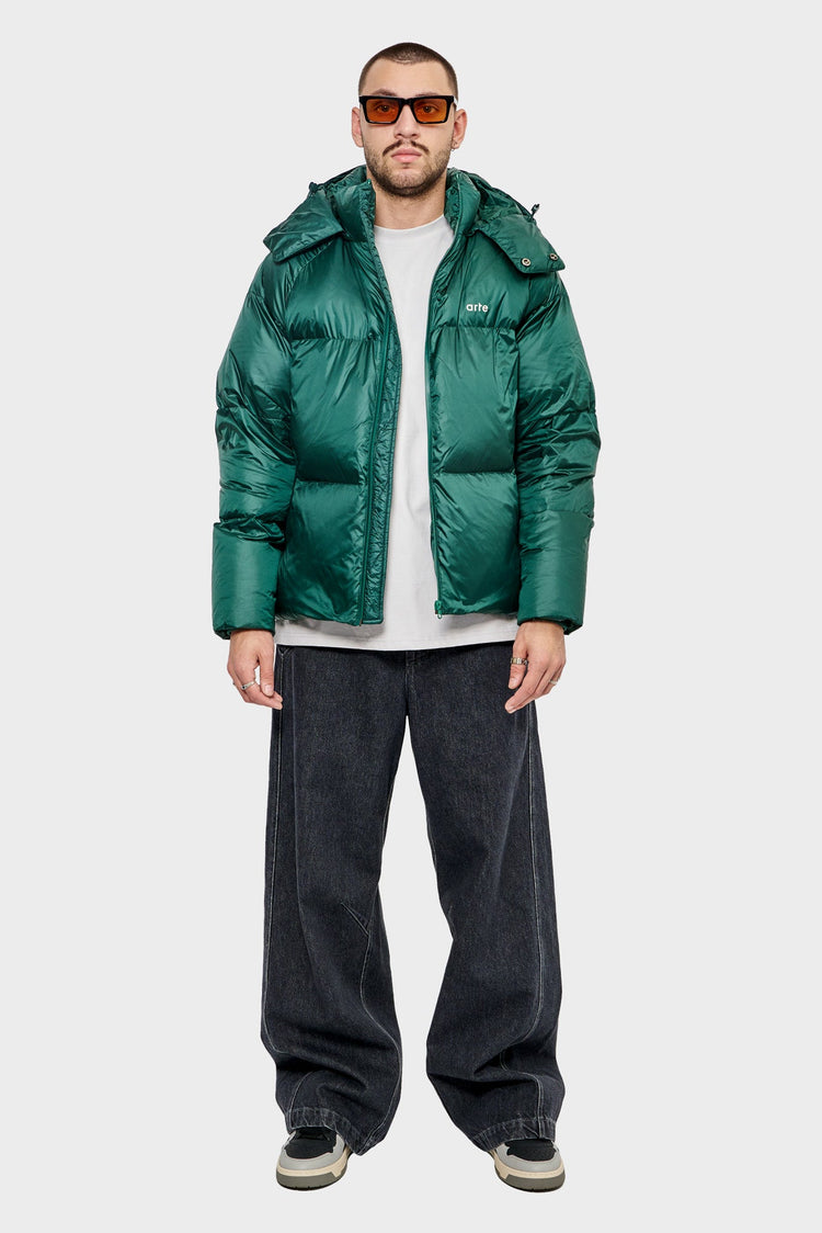 meskie#@Kurtka PUFFER JACKET zielona