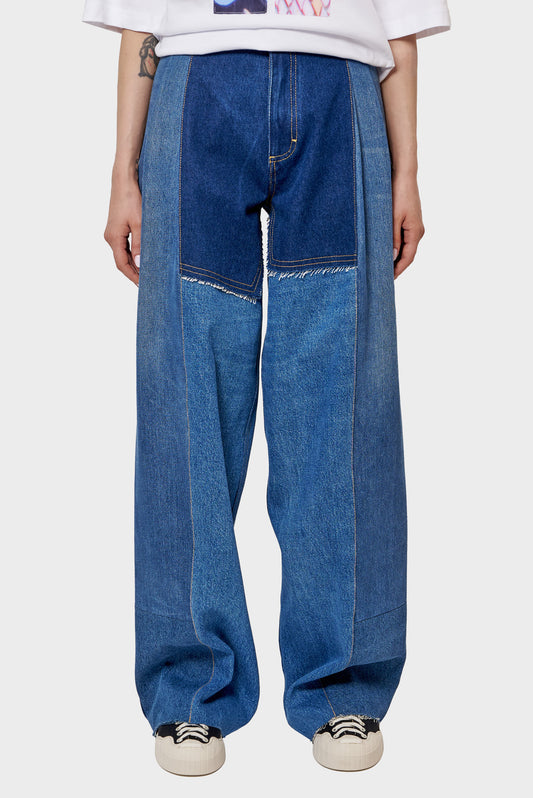 REWORKED BLUE JEANS blue trousers