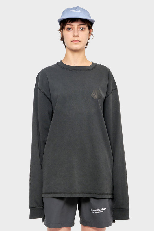 damskie#@Longsleeve LOGO Wyprany czarny