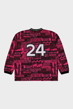 Bluza z długim rękawem, czarna i różowa, numer 24, nadruki tekstowe, streetwear