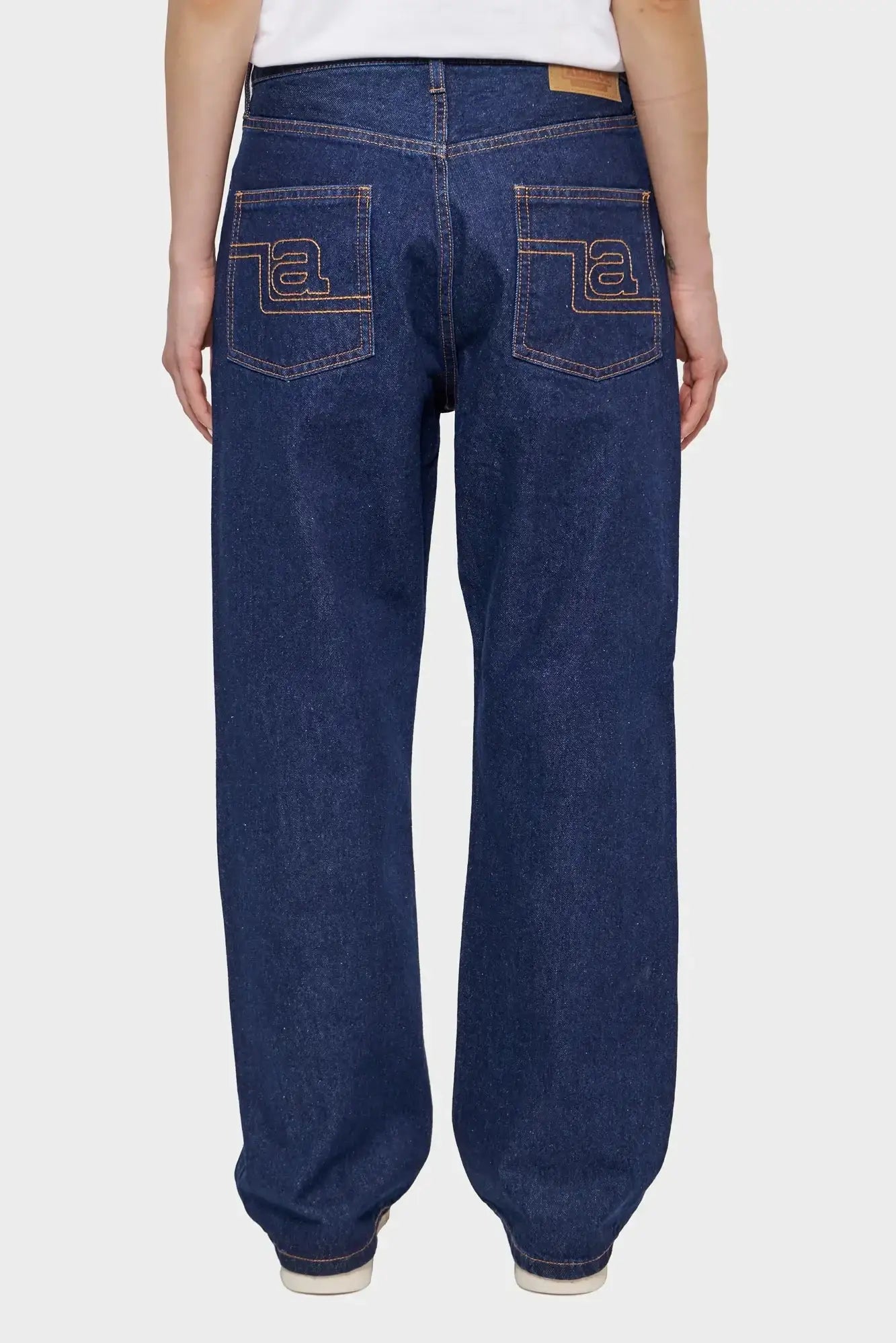 LA STITCHED navy blue trousers