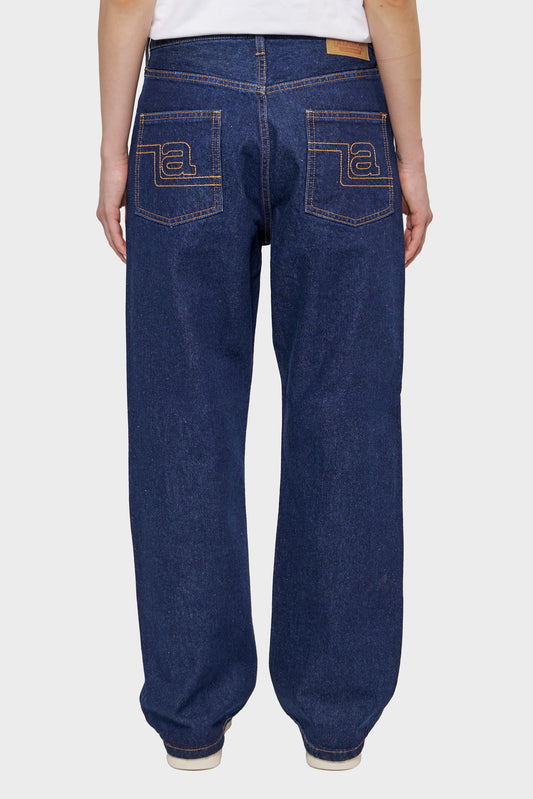 LA STITCHED navy blue trousers