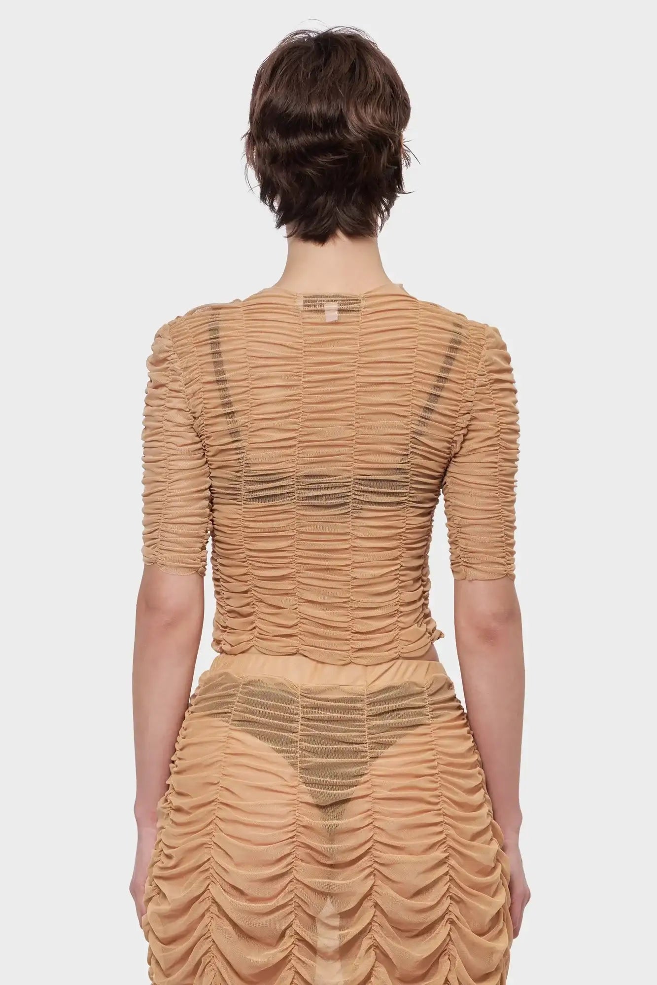 Top MESH DRAPE beige
