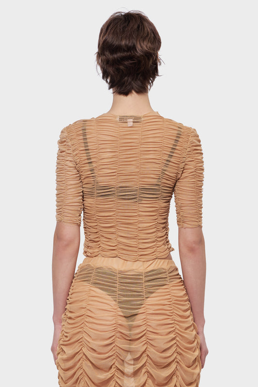 Top MESH DRAPE beige