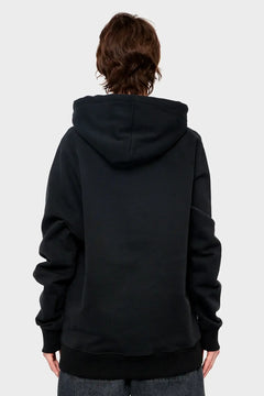 Czarna bluza z kapturem, widok z tyłu, streetwear męski, minimalistyczny styl