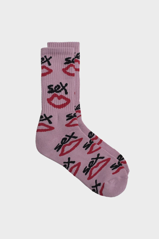 SEX AOP LOGO socks pink