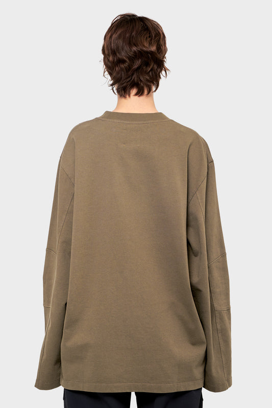 damskie#@Longsleeve LOGO oliwkowy