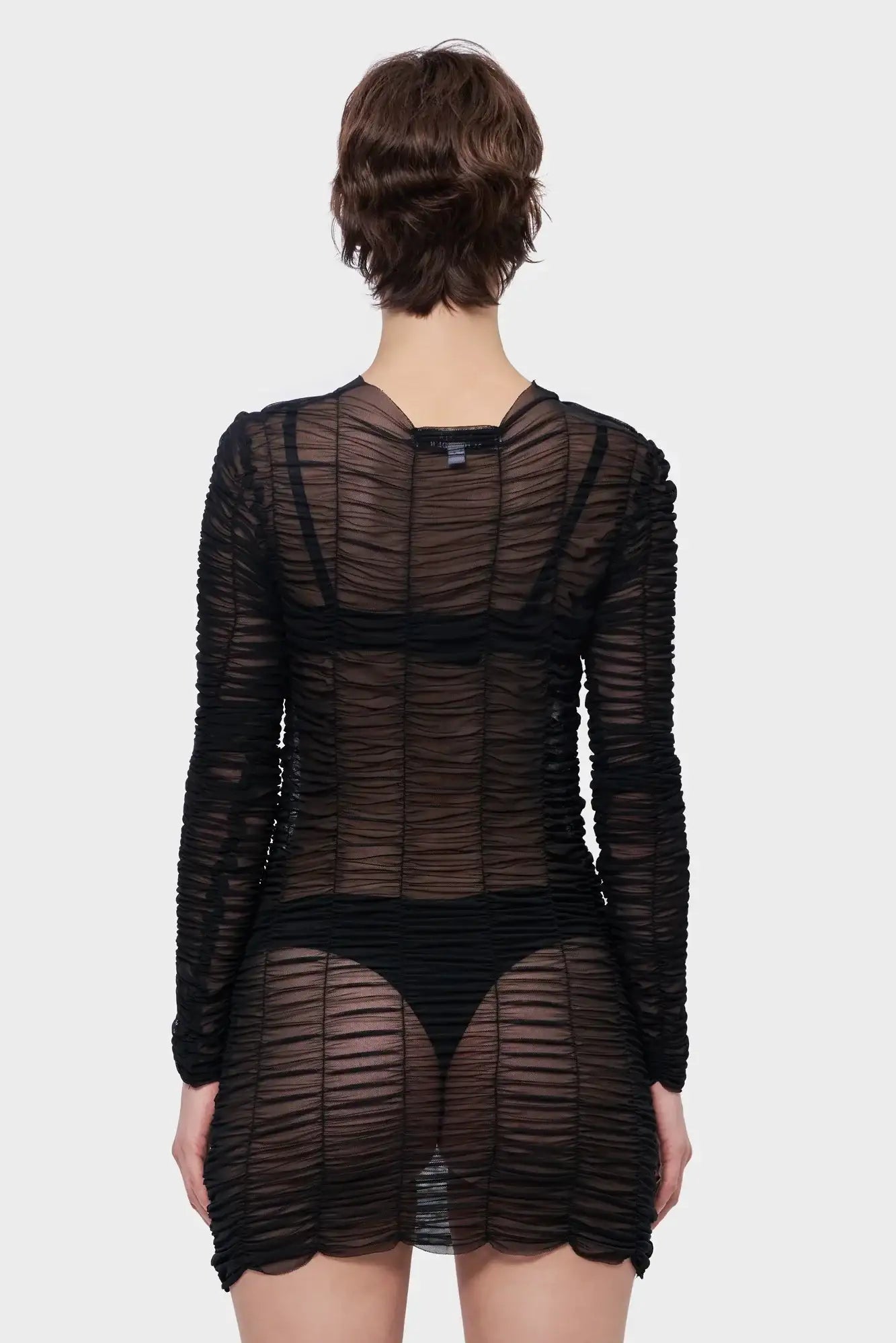 Longsleeve MESH DRAPE black
