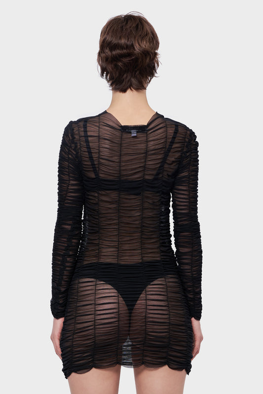 Longsleeve MESH DRAPE black