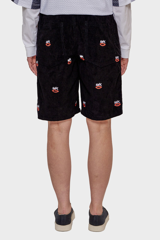 damskie#@Szorty SEX LOGO AOP EMBROIDERED czarne