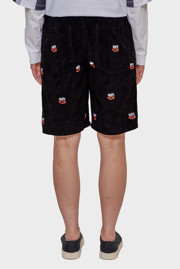 damskie#@Szorty SEX LOGO AOP EMBROIDERED czarne