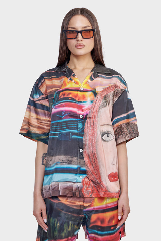 damskie#@Koszula SHORTSLEEVE multikolorowa