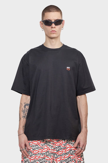 meskie#@Koszulka MINI EMBROIDERED LOGO czarna