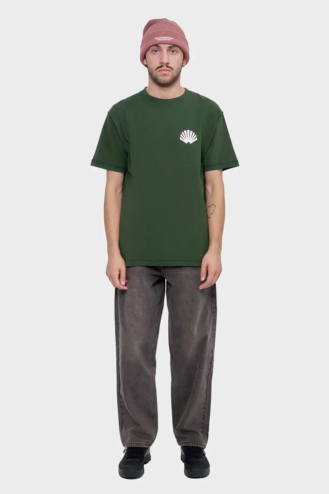 meskie#@Koszulka LOGO TEE KOMBU zielona