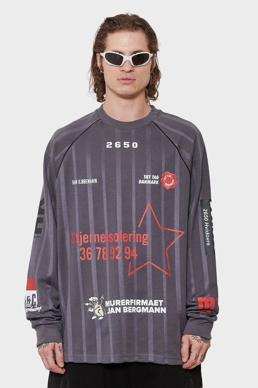 meskie#@Longsleeve FOOTBALL szary