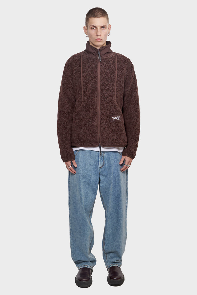 meskie#@Kurtka Off-Race Pile Fleece brążowa