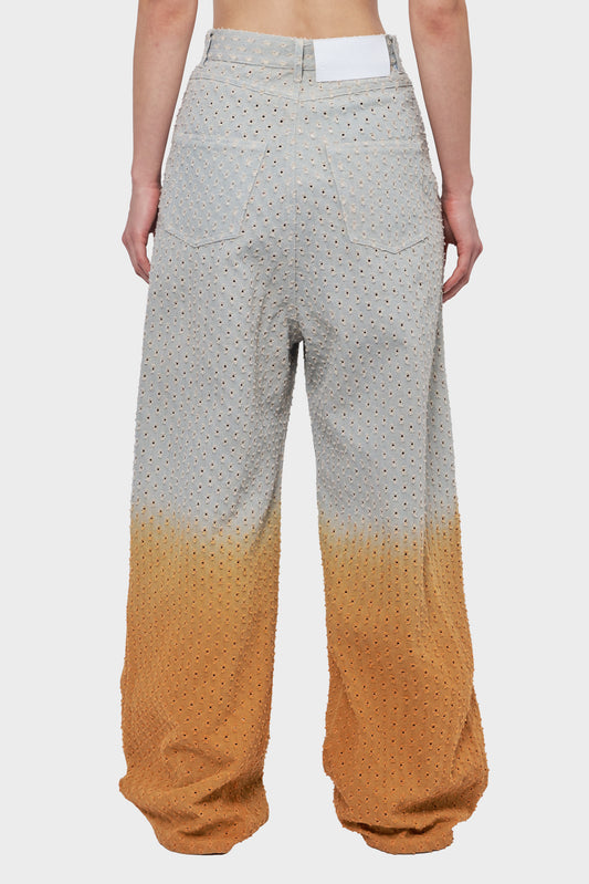 DENIM JEANS trousers light blue/orange