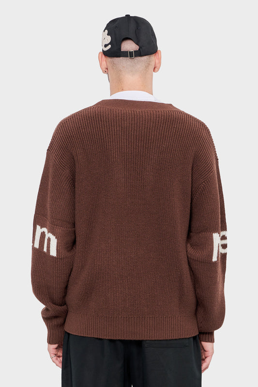 meskie#@Sweter CARDIGAN brązowy