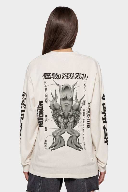 damskie#@Longsleeve KAIBUTSU IZAKAYA biała