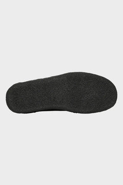 Czarna podeszwa buta, teksturowana guma, widok od spodu, obuwie streetwear