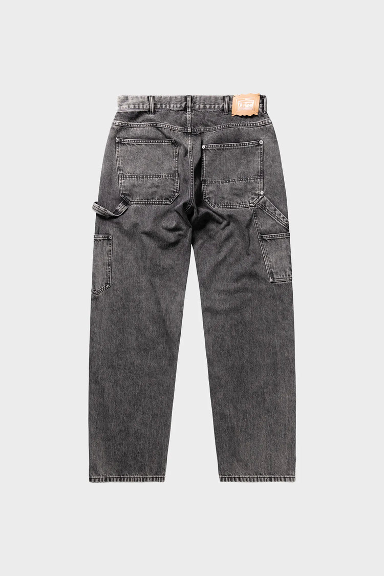 ACID WASH DENIM CARPENTER Black Trousers