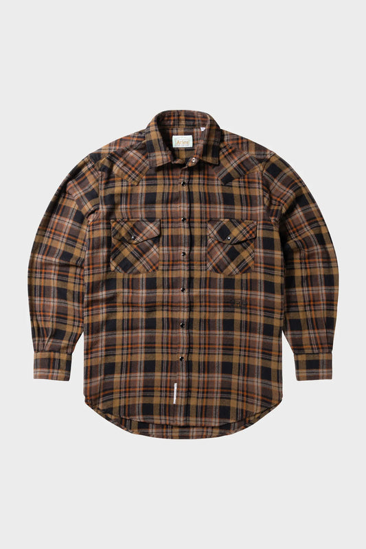 Koszula OD PLAID WESTERN SHIRT ciemna oliwka