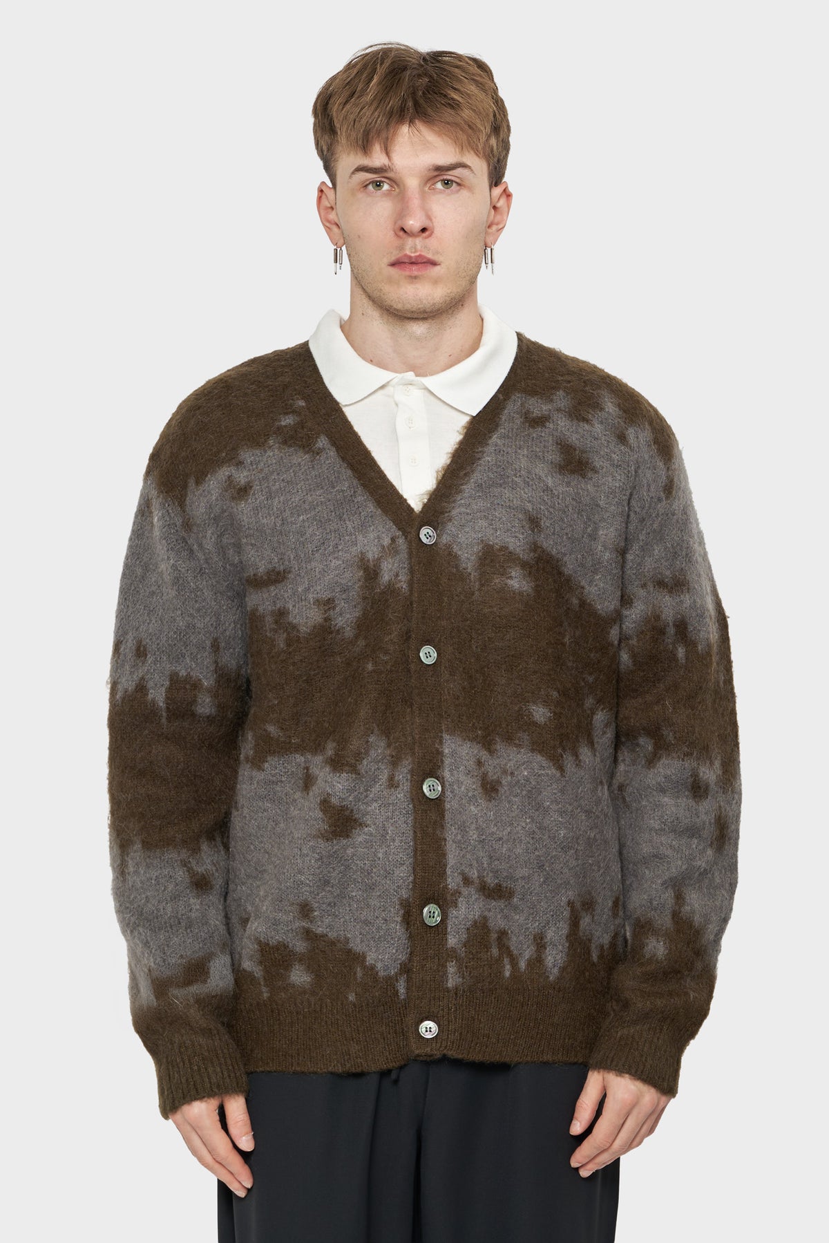 Sweter MOHAIR SPLATTER brązowo-szary