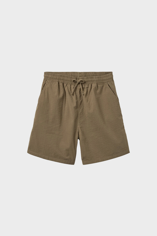 Szorty HUSH SEERSUCKER brążowe