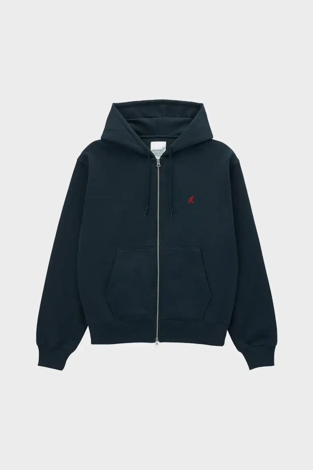 Sweatshirt ONE POINT ZIP HOODED ironed black