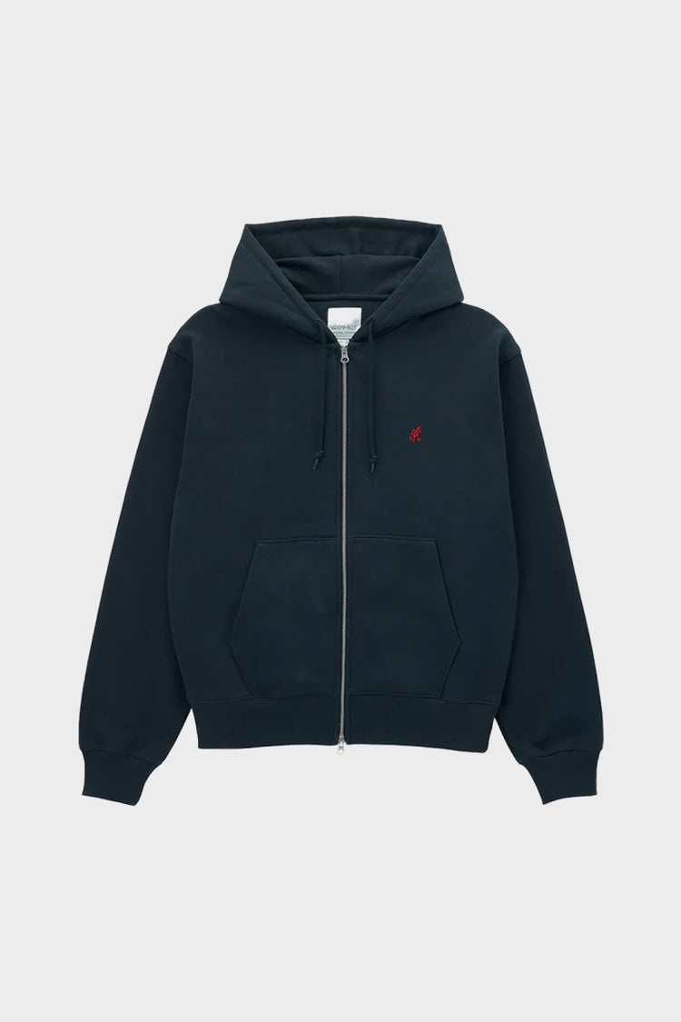 Sweatshirt ONE POINT ZIP HOODED ironed black