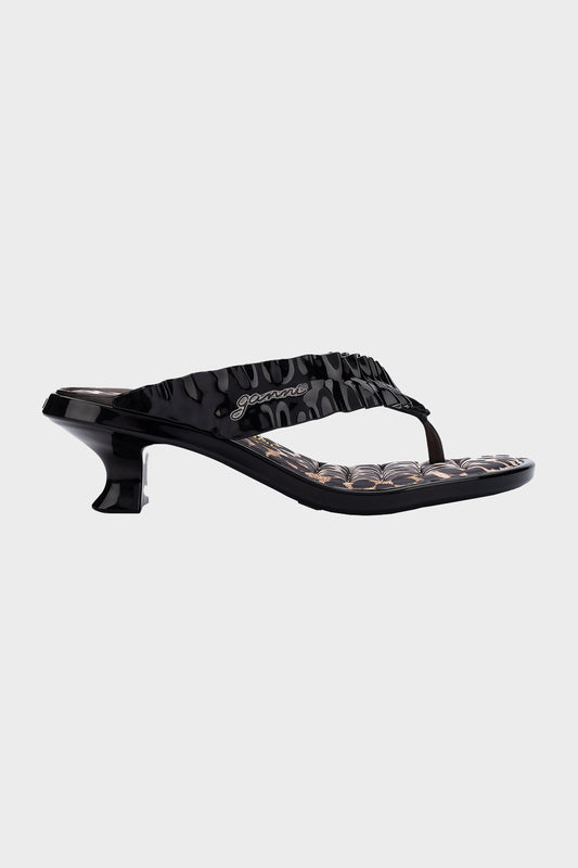 Japonki Melissa × Ganni Thong Kitten Heel czarne