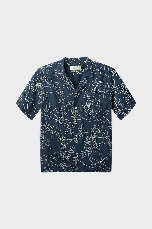 Koszula PEER EMBROIDERY REGULAR granatowa