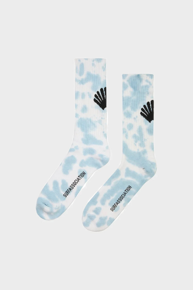 Skarpety TIE-DYE SOCKS SINGLE biało-niebiestkie