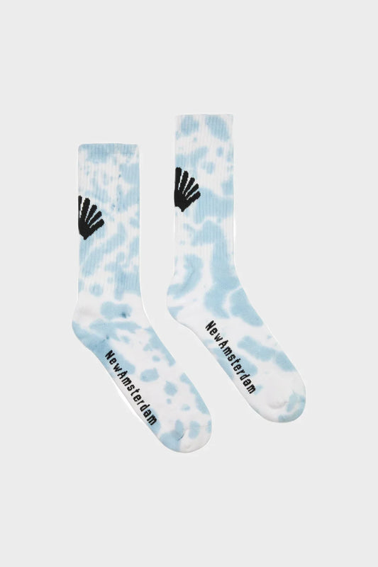 Skarpety TIE-DYE SOCKS SINGLE biało-niebiestkie