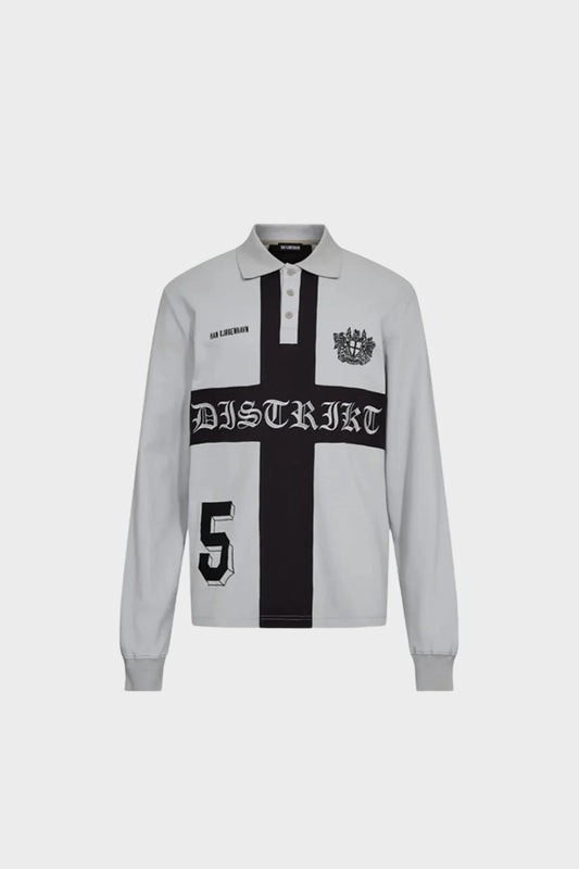 Longsleeve DISTRIKT POLO LS szare